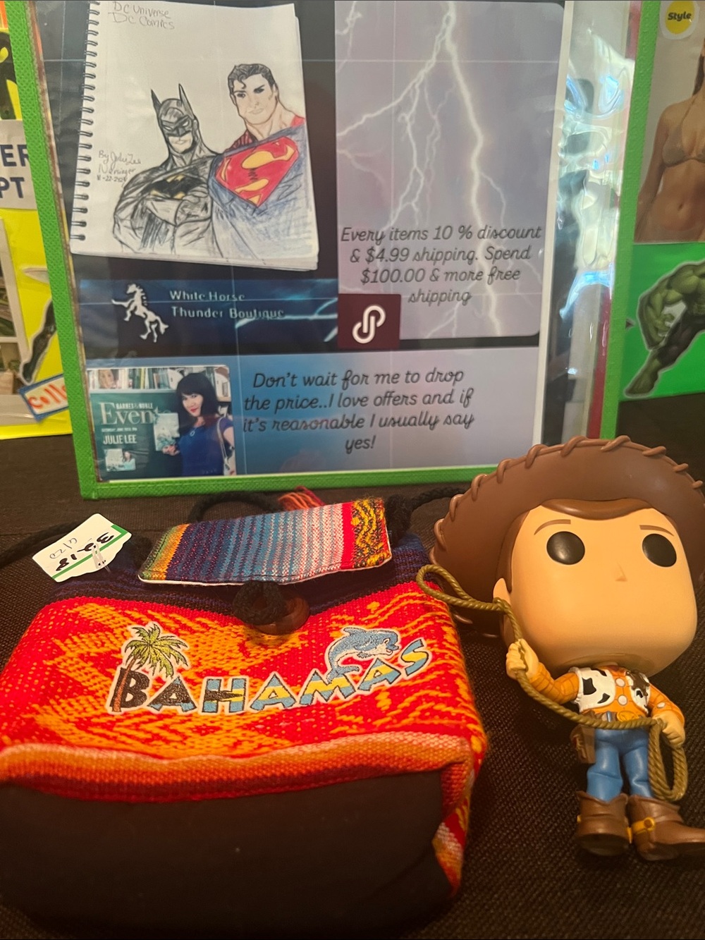 #3218 : Kids Red Bahamas Woven Crossbody Bag/Toy Story Funko